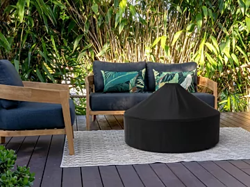 Protective Cover by EcoSmart Fire offers reliable outdoor weather protection for fire pits and fire tables in private residences.