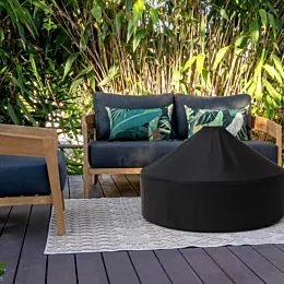 Protective Cover by EcoSmart Fire offers reliable outdoor weather protection for fire pits and fire tables in private residences.