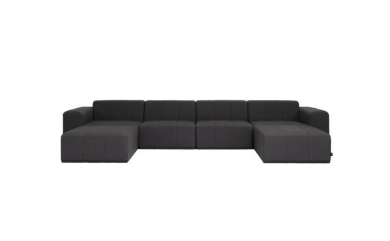 Connect Modular 6 U-Chaise Sectional Modular Sofa - Sooty by Blinde Design