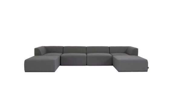 Relax Modular 6 U-Chaise Sectional Modular Sofa - Flanelle by Blinde Design