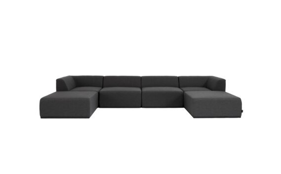 Relax Modular 6 U-Chaise Sectional Modular Sofa - Sooty by Blinde Design