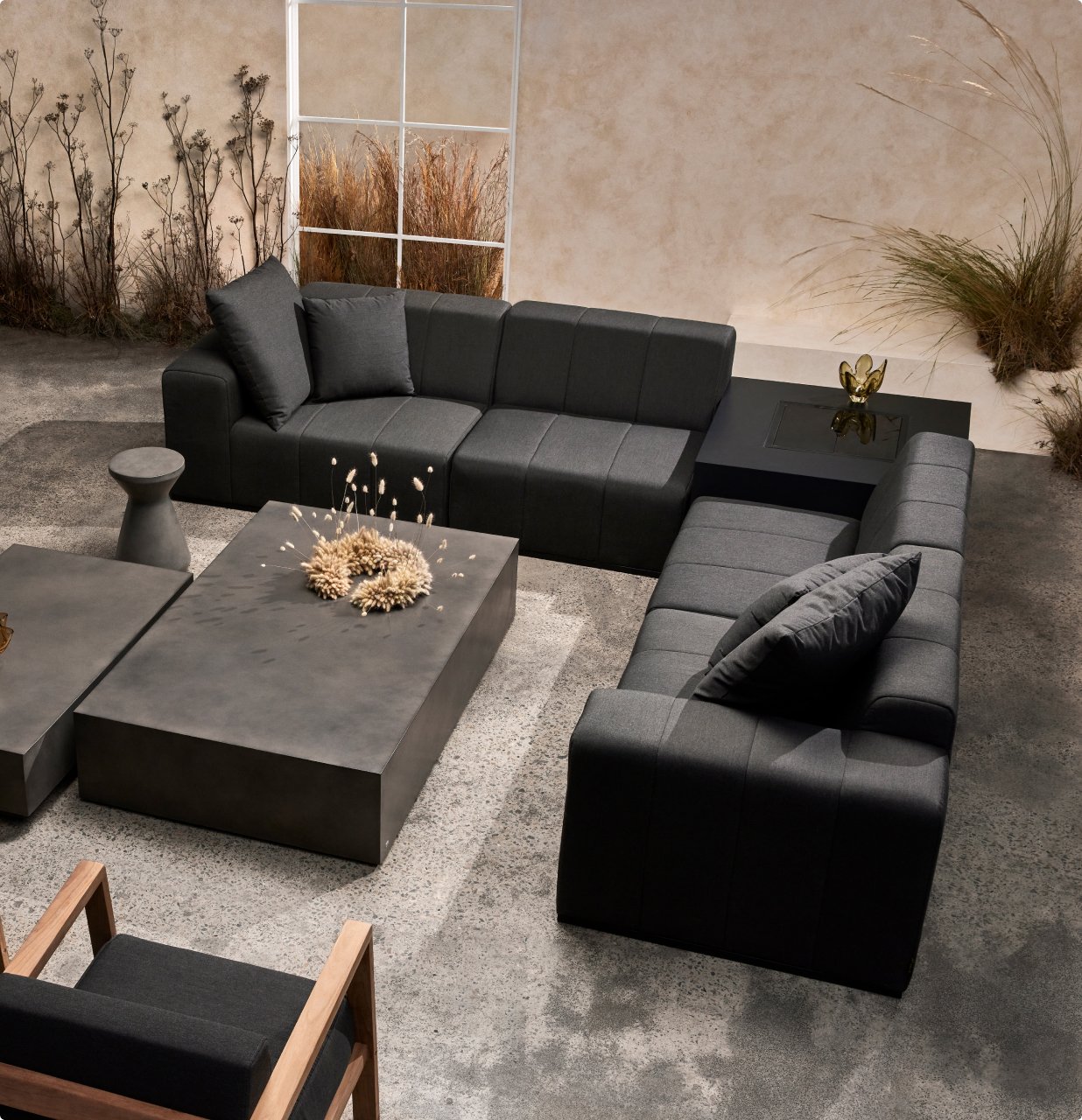 Sofas on residential setting